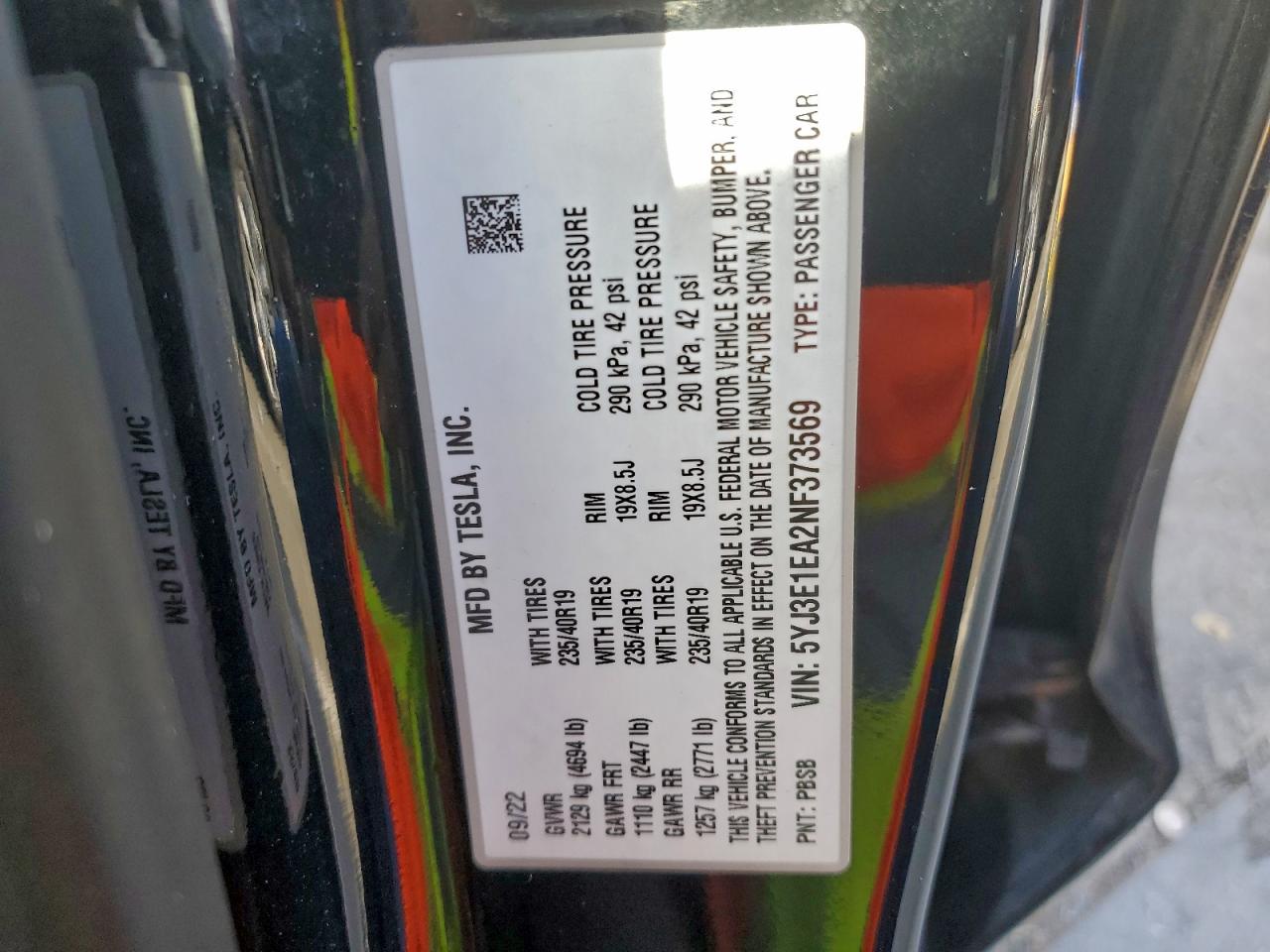 2022 TESLA MODEL 3 photo 13