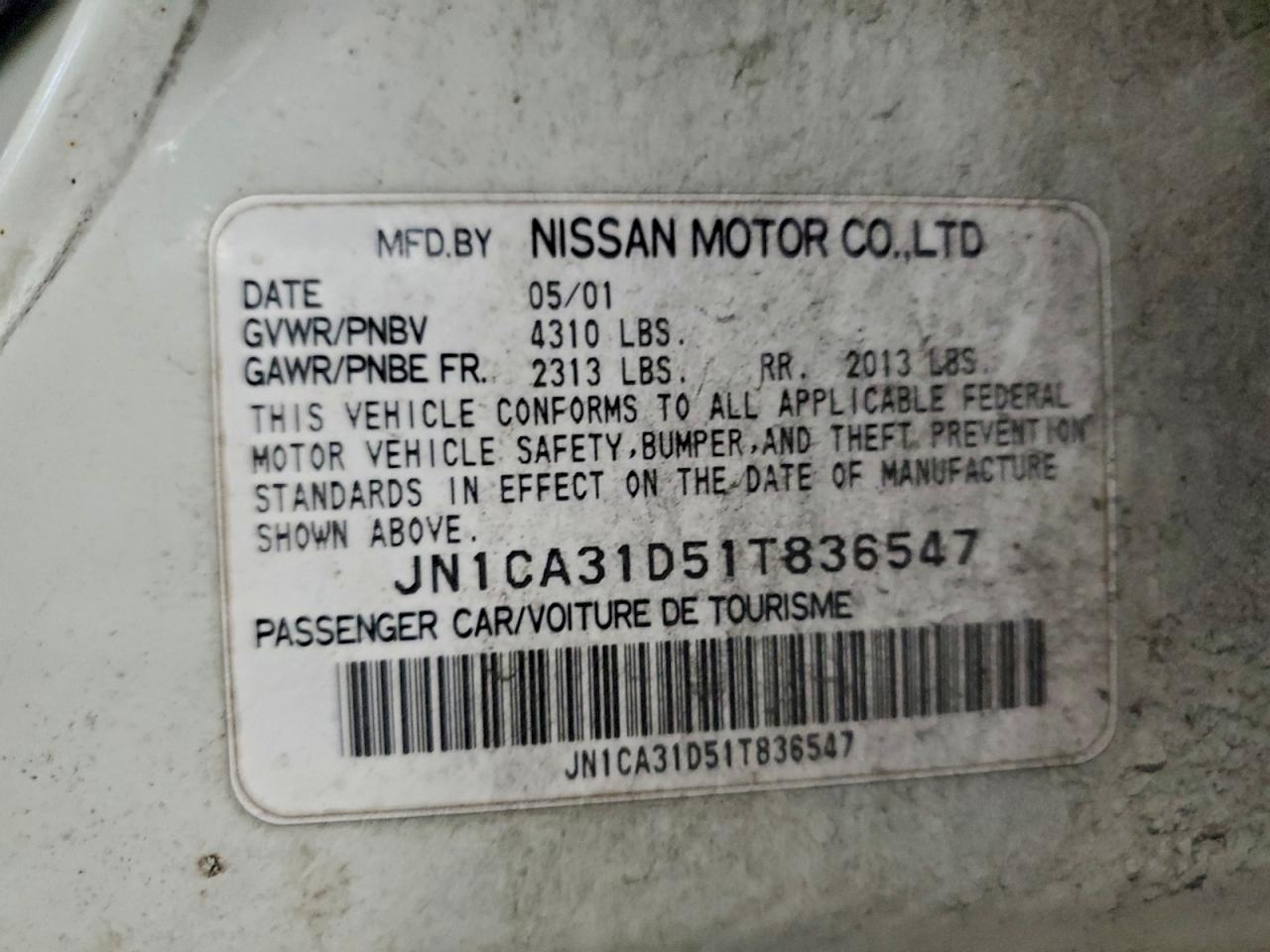 2001 NISSAN MAXIMA GXE photo 11