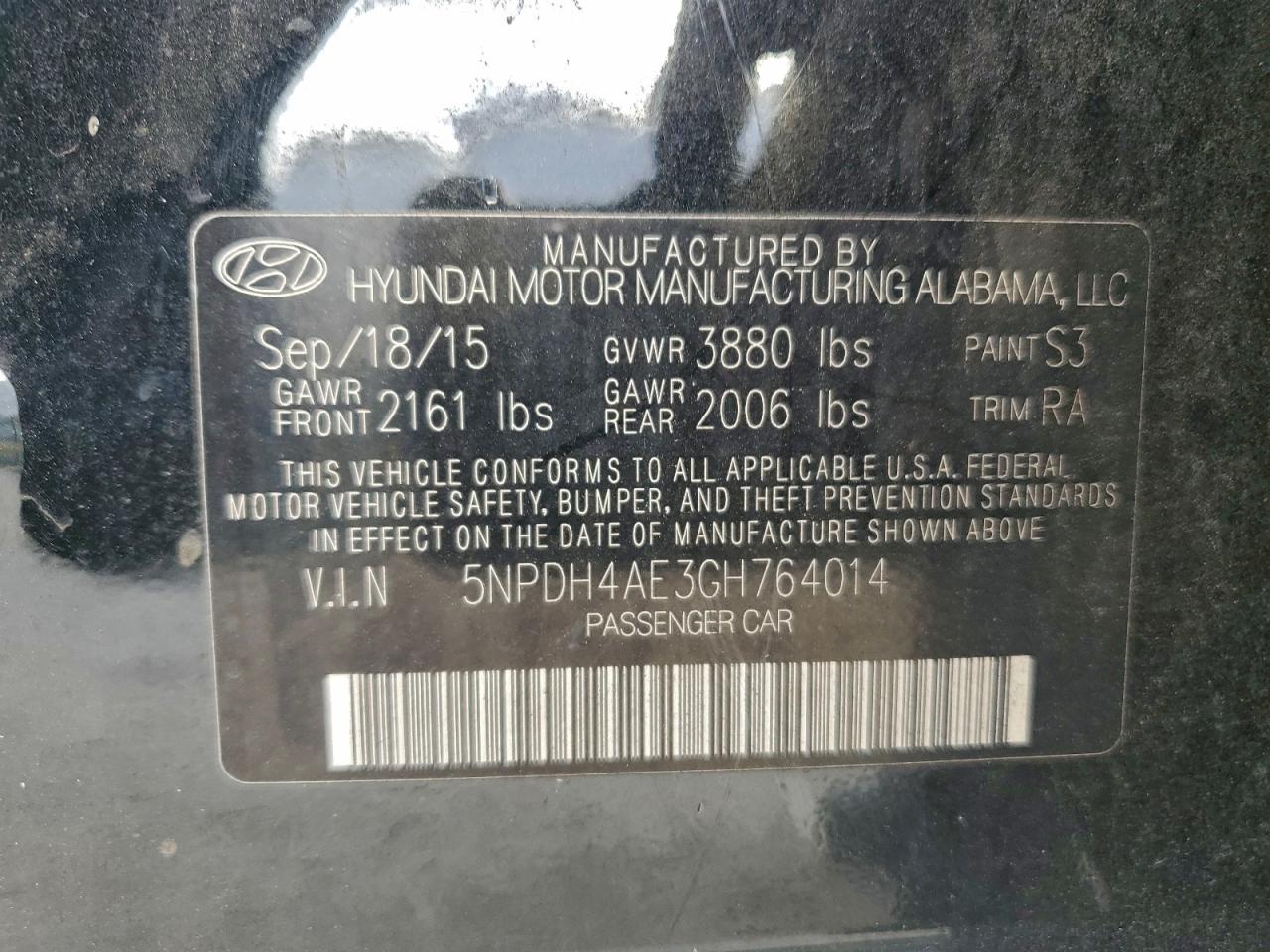 2016 HYUNDAI ELANTRA SE photo 12