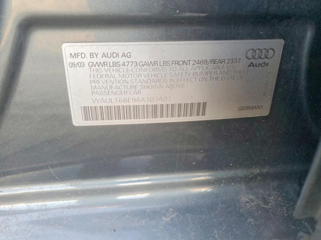 2004 AUDI A4 3.0 QUATTRO photo 12