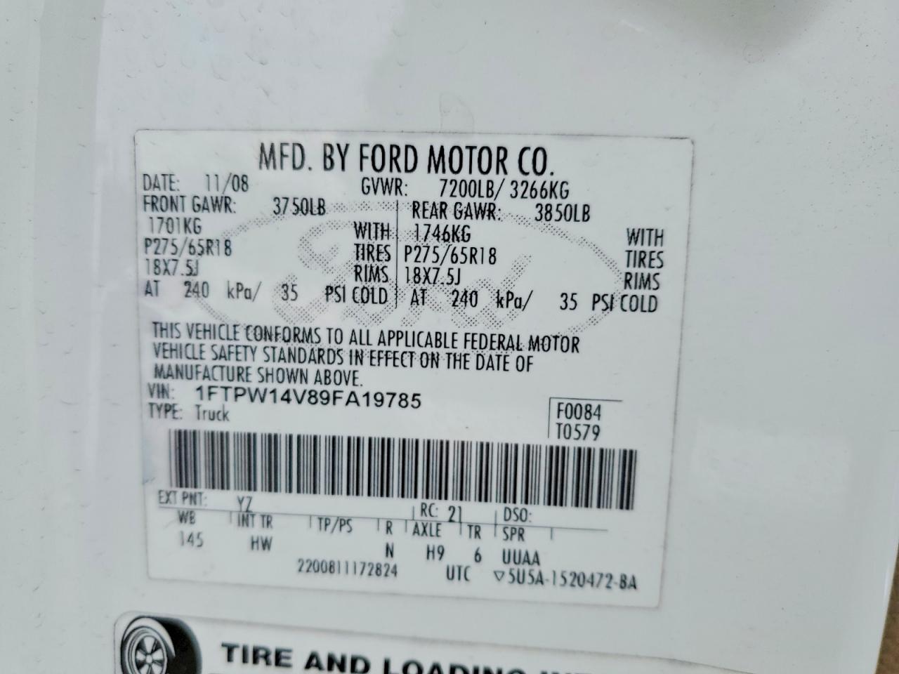 2009 FORD F150 SUPERCREW photo 12