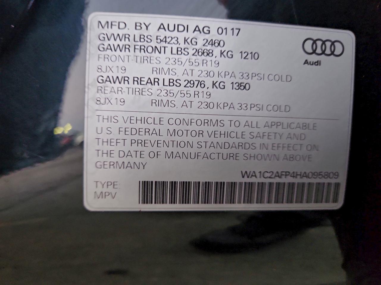 2017 AUDI Q5 PREMIUM photo 12