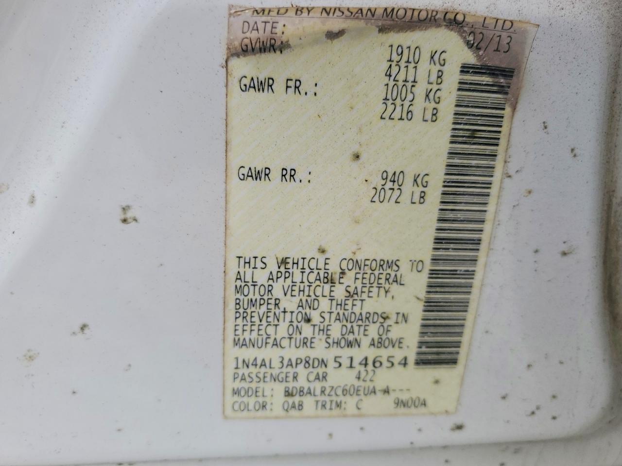 2013 NISSAN ALTIMA 2.5 photo 12