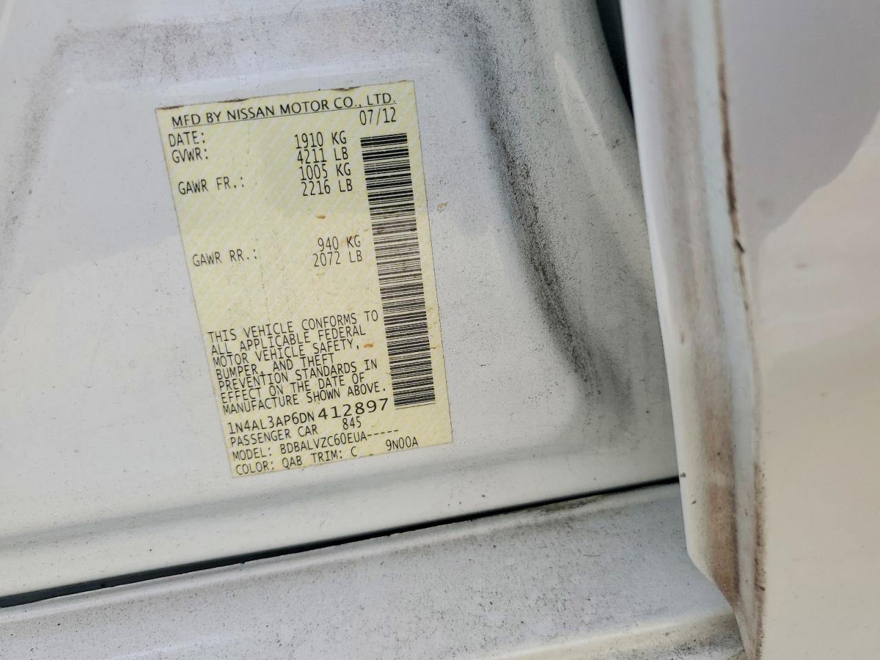 2013 NISSAN ALTIMA 2.5 photo 12