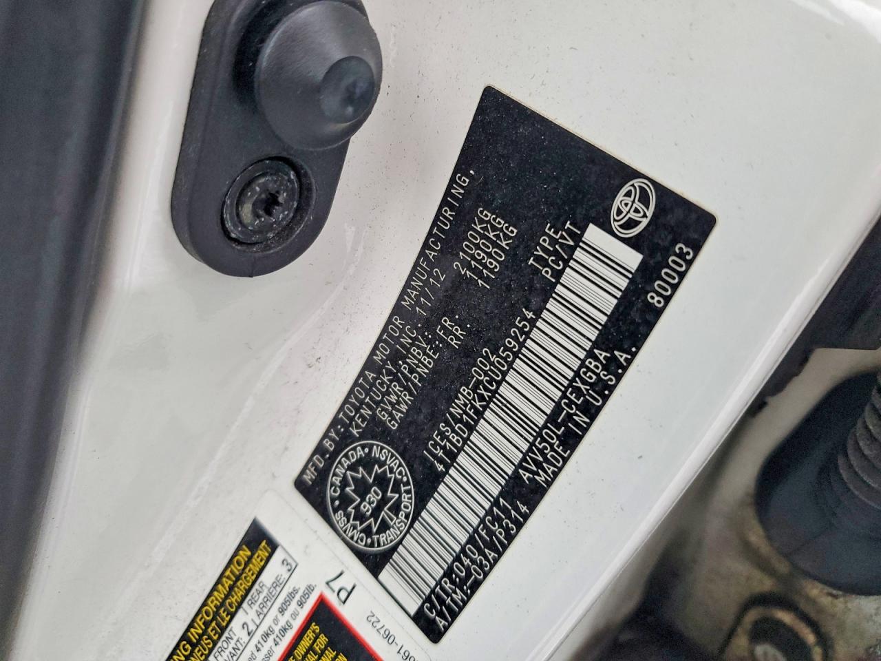 2012 TOYOTA CAMRY HYBRID photo 13