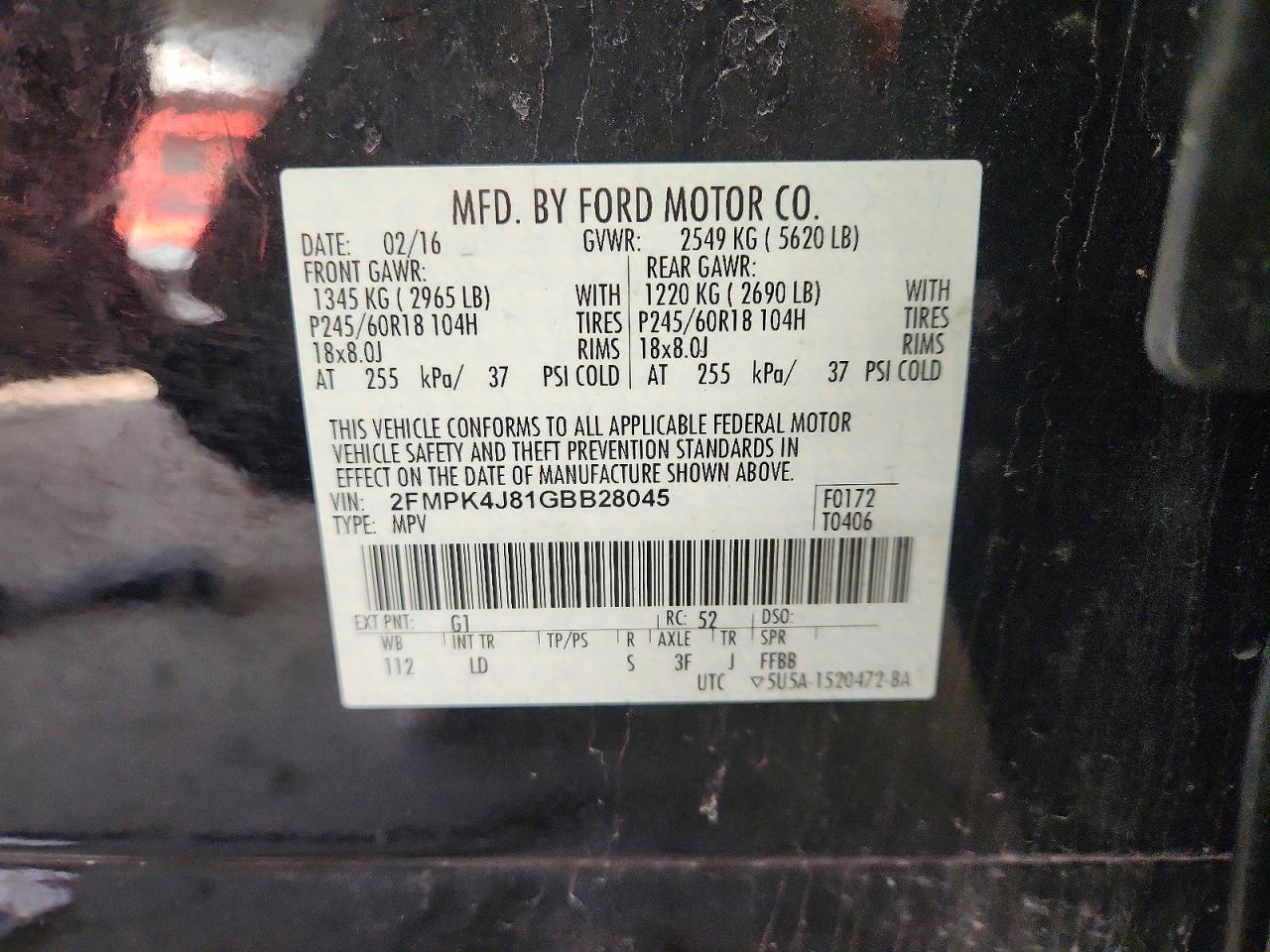 2016 FORD EDGE SEL photo 13