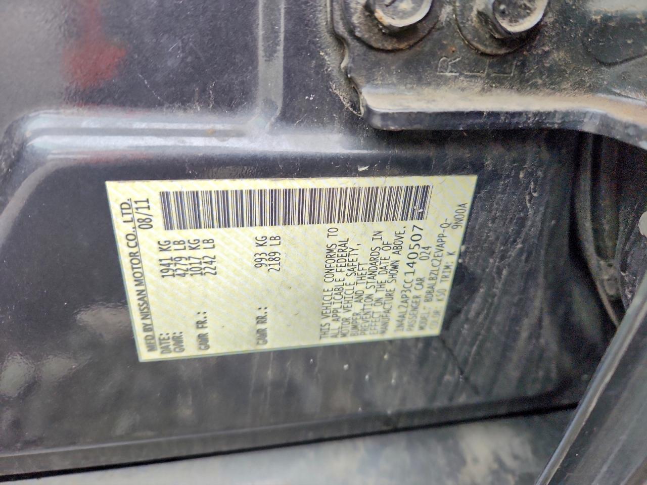 2012 NISSAN ALTIMA BASE photo 23