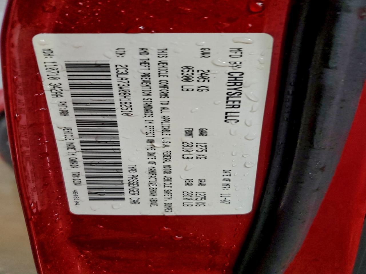 2008 CHRYSLER 300C SRT-8 photo 12