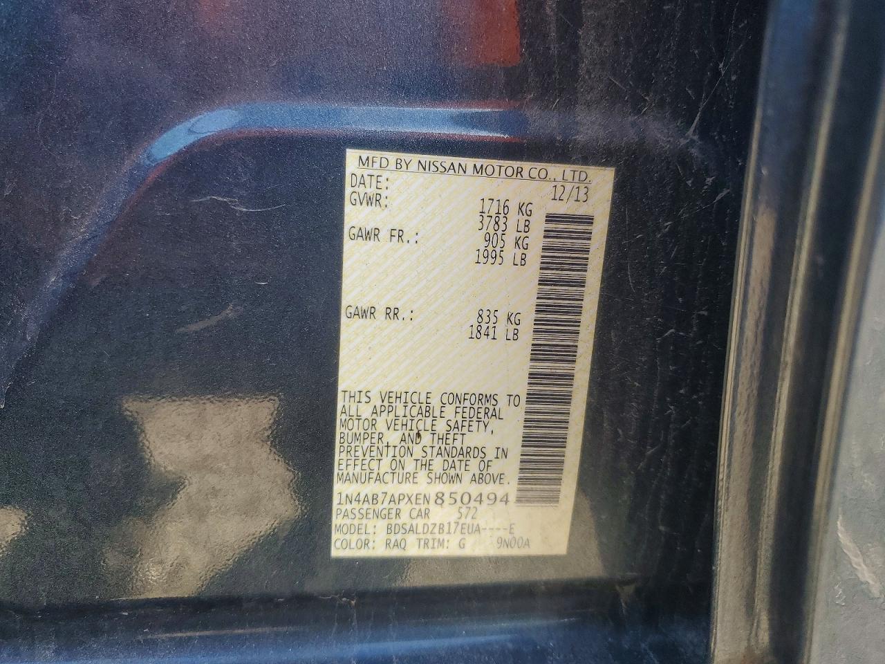 2014 NISSAN SENTRA S photo 13