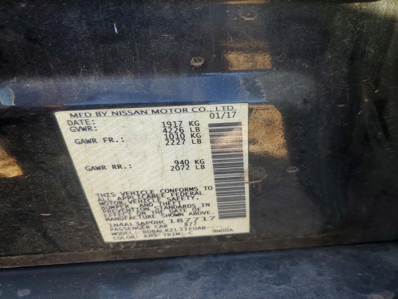 2017 NISSAN ALTIMA 2.5 photo 23