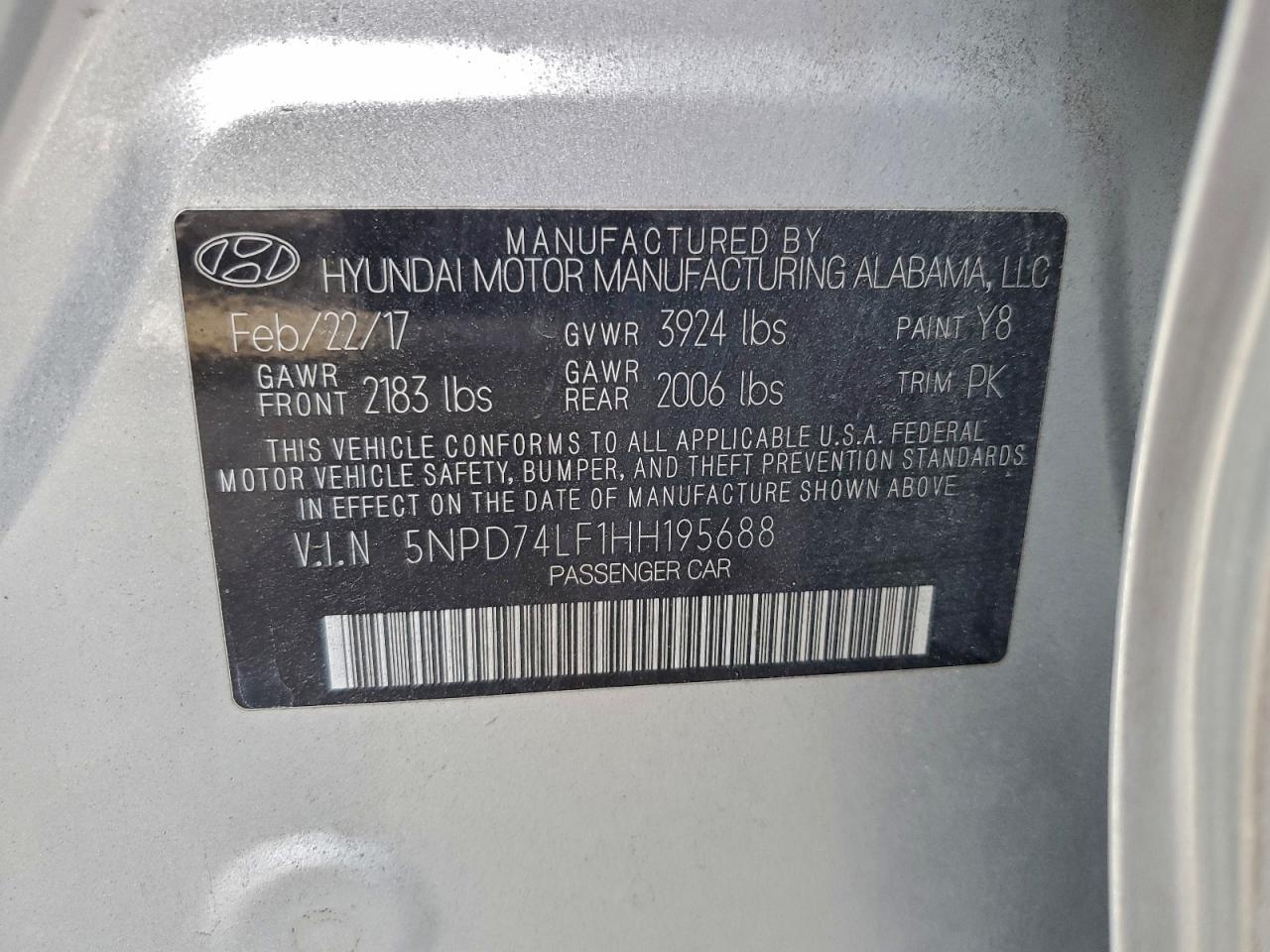 2017 HYUNDAI ELANTRA SE photo 12