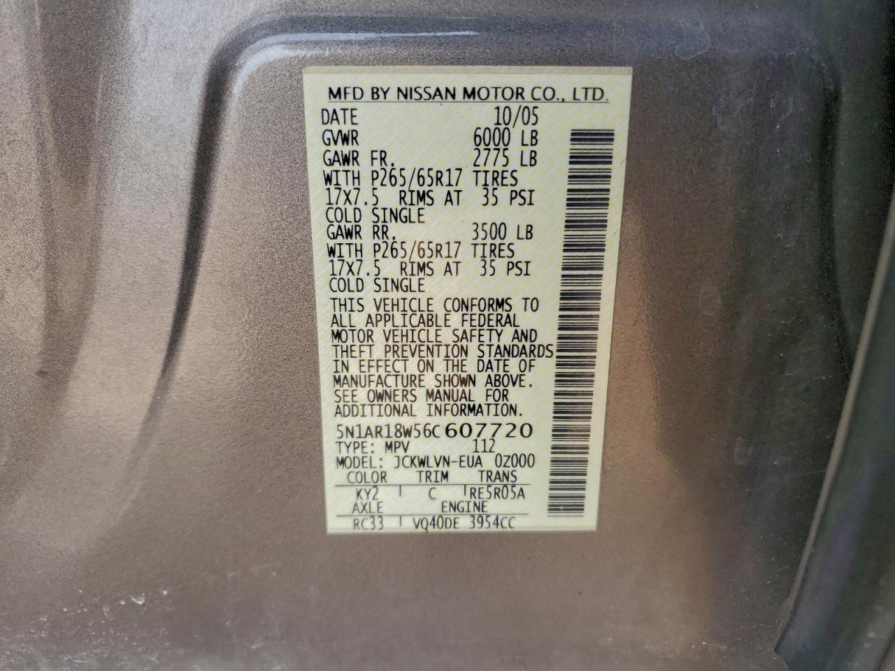 2006 NISSAN PATHFINDER LE photo 13
