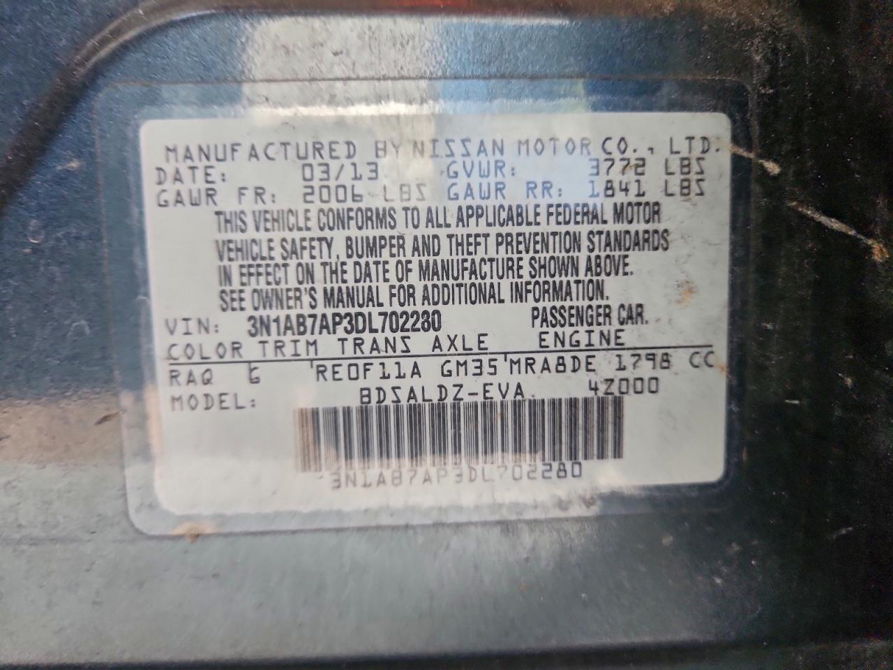 2013 NISSAN SENTRA S photo 13