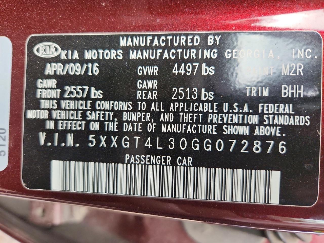 2016 KIA OPTIMA LX photo 12