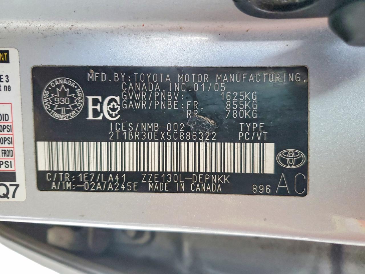 2005 TOYOTA COROLLA CE photo 13