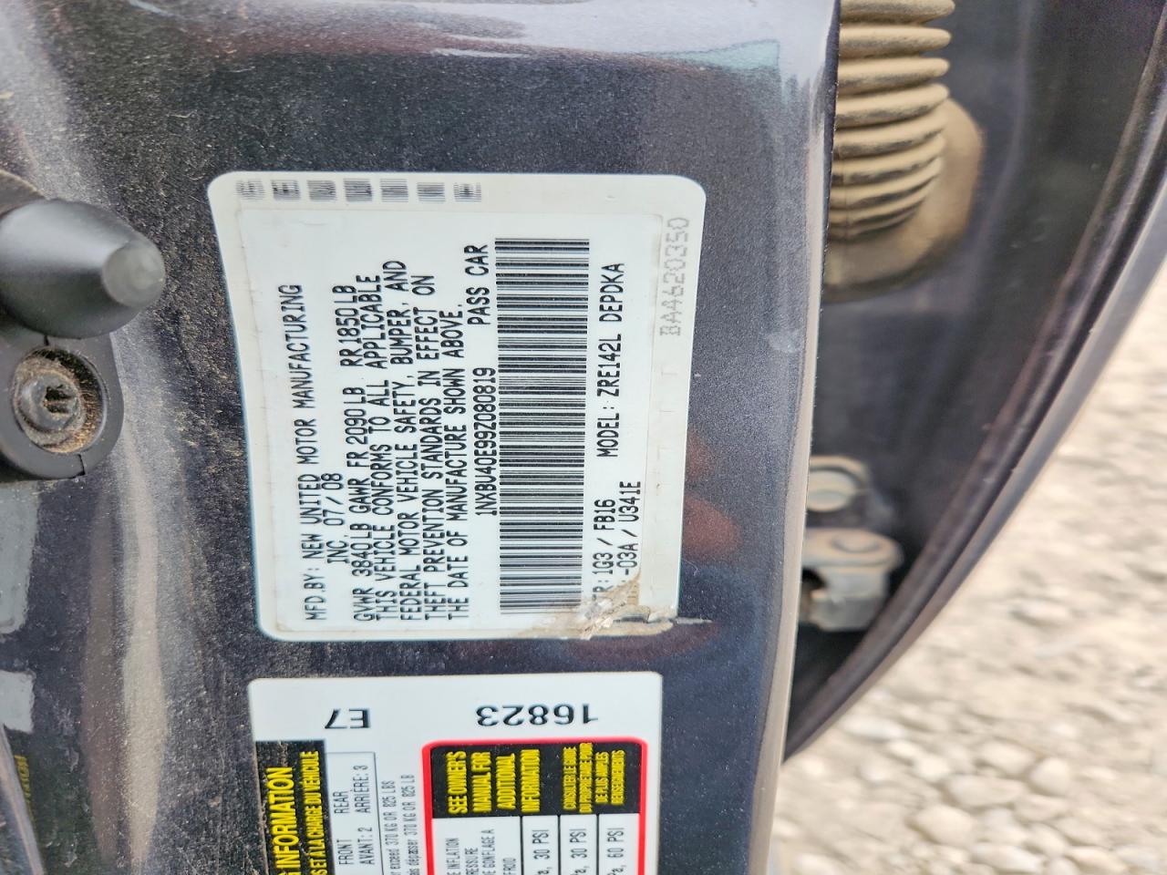 2009 TOYOTA COROLLA BASE photo 12