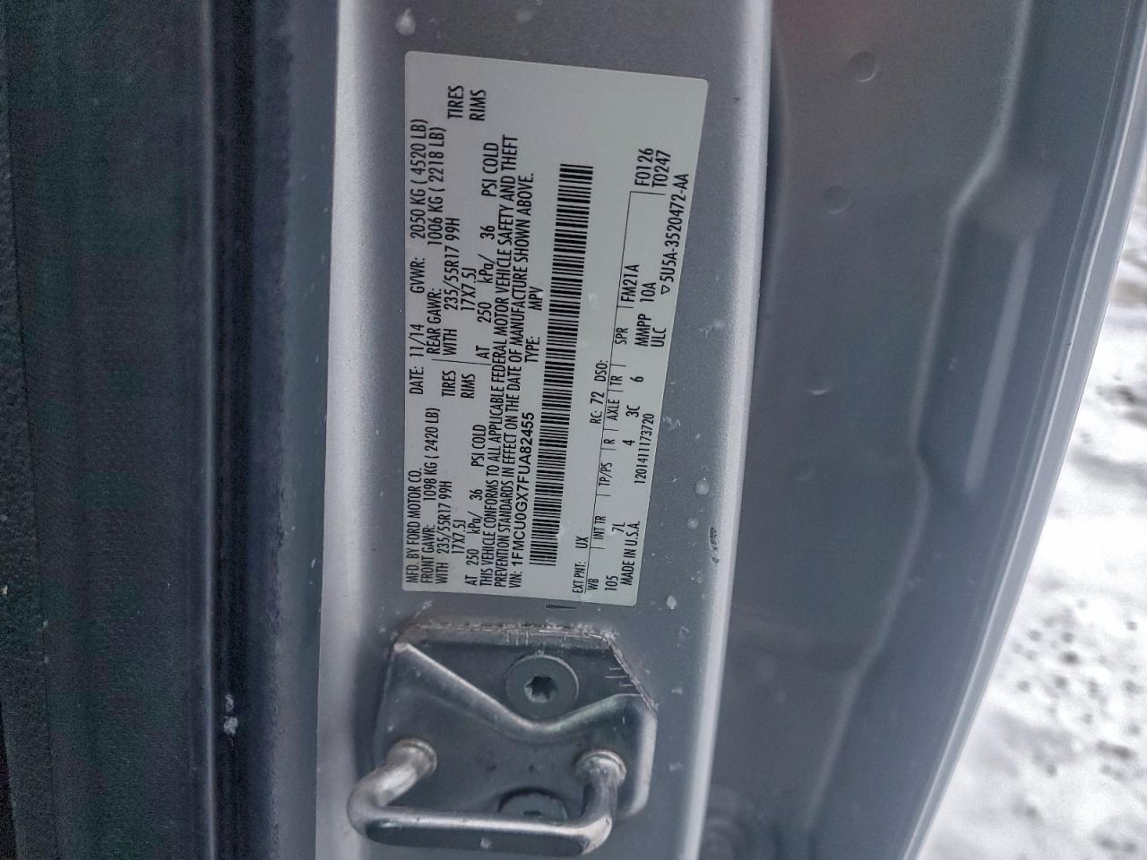 2015 FORD ESCAPE SE photo 13