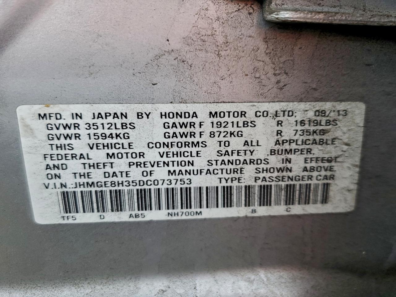 2013 HONDA FIT photo 13