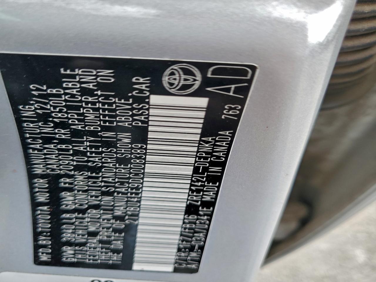 2013 TOYOTA COROLLA BASE photo 13
