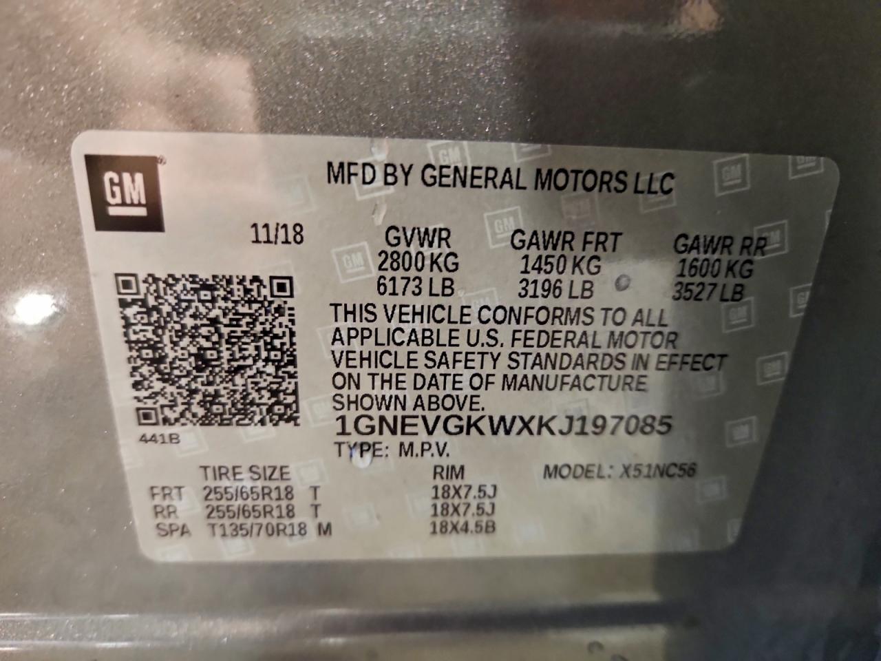 2019 CHEVROLET TRAVERSE LT photo 13