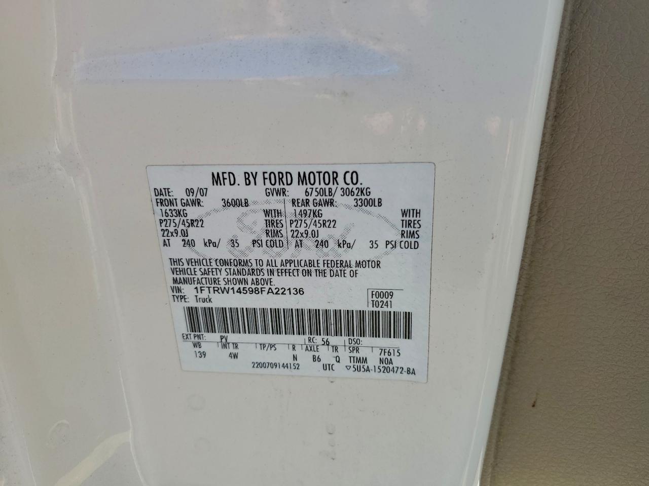 2008 FORD F150 SUPERCREW photo 12