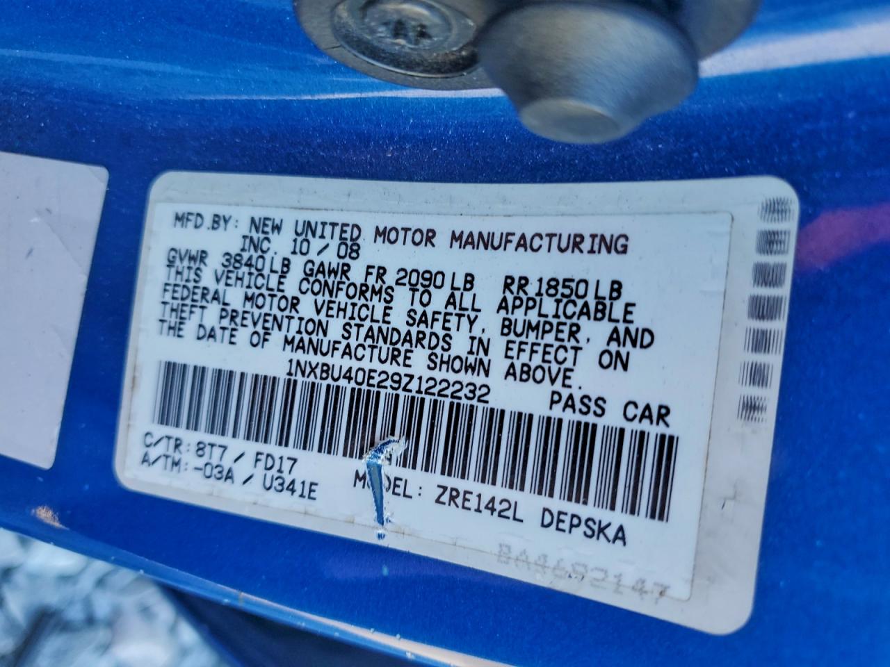 2009 TOYOTA COROLLA BASE photo 13