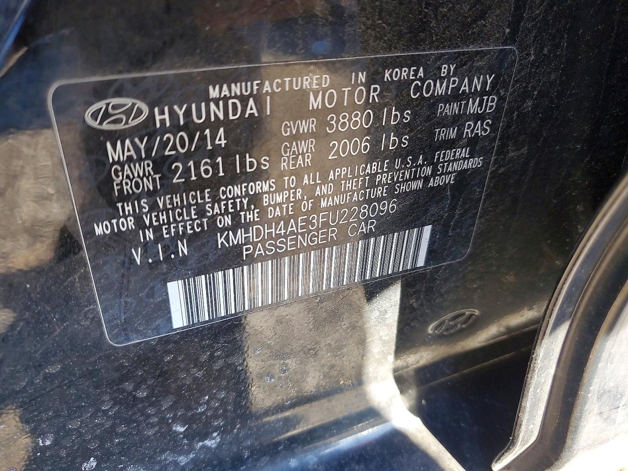 2015 HYUNDAI ELANTRA SE photo 13