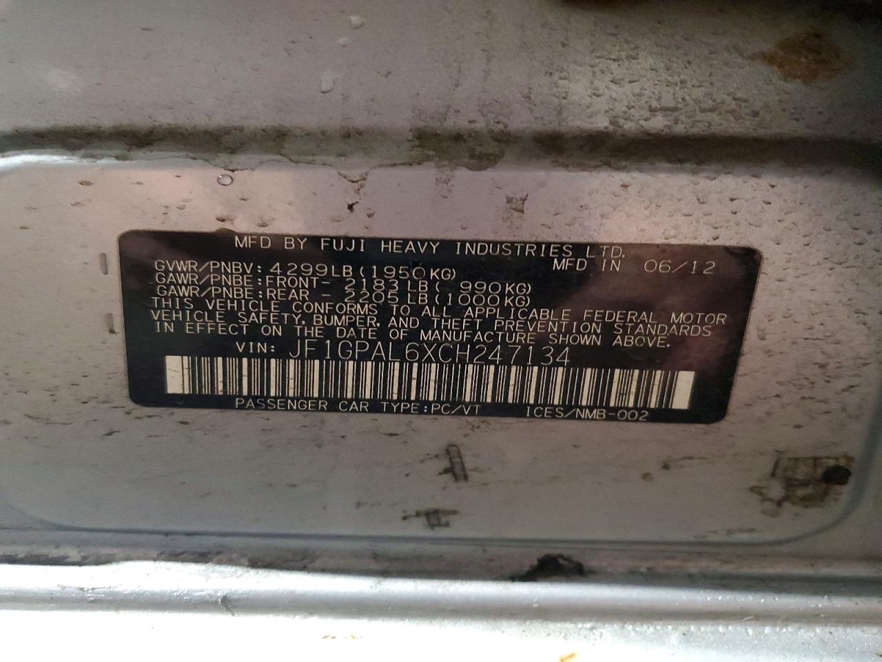 2012 SUBARU IMPREZA SPORT PREMIUM photo 12