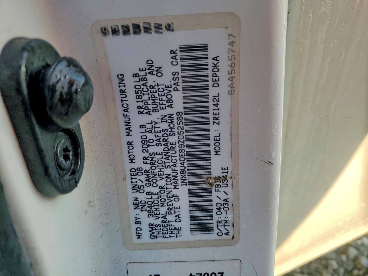 2009 TOYOTA COROLLA BASE photo 12