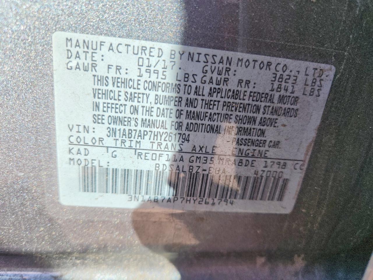 2017 NISSAN SENTRA S photo 12