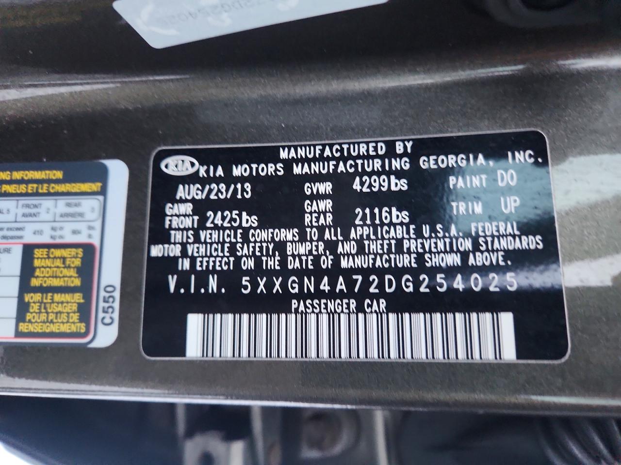2013 KIA OPTIMA EX photo 12