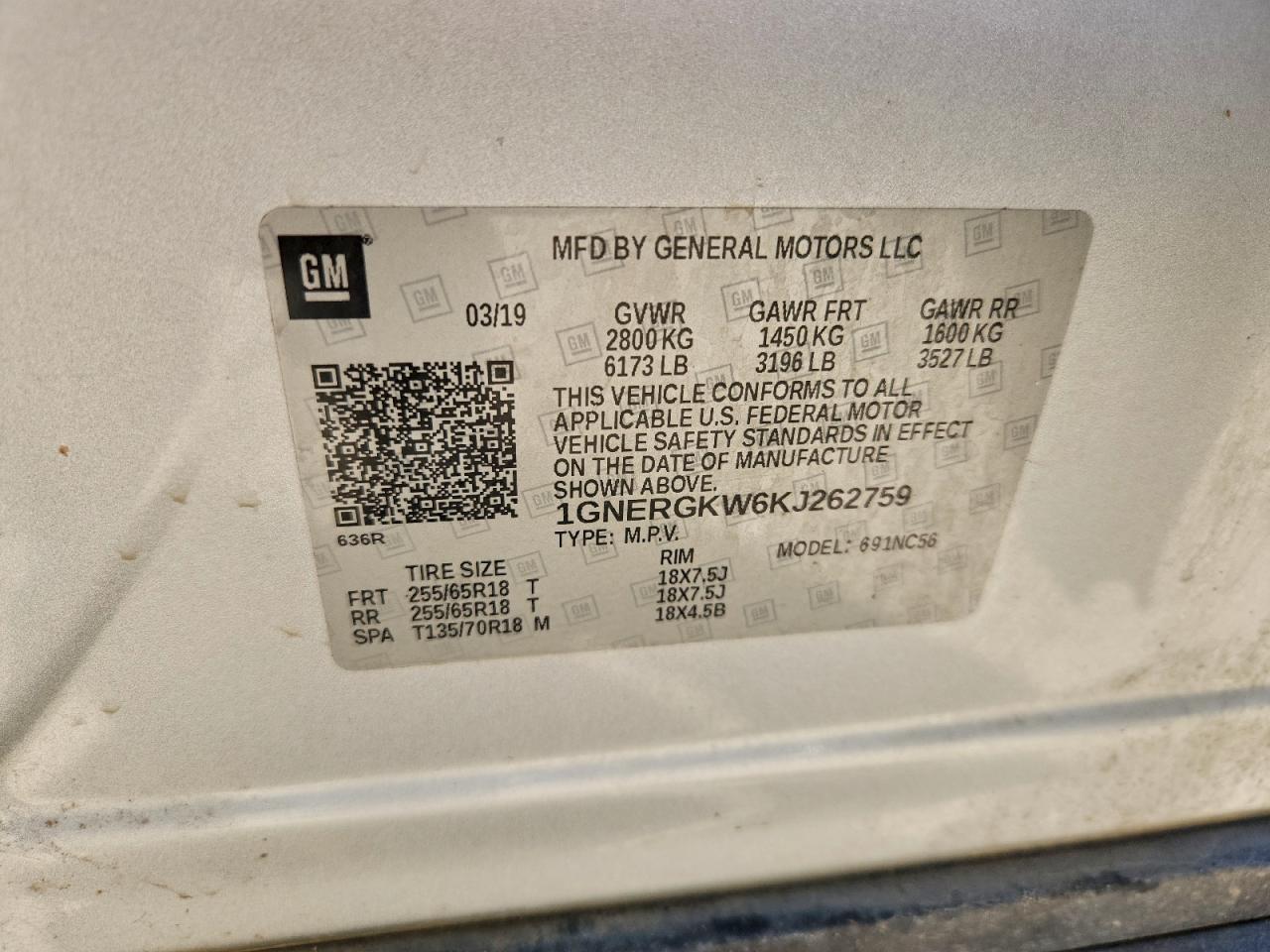 2019 CHEVROLET TRAVERSE LT photo 13