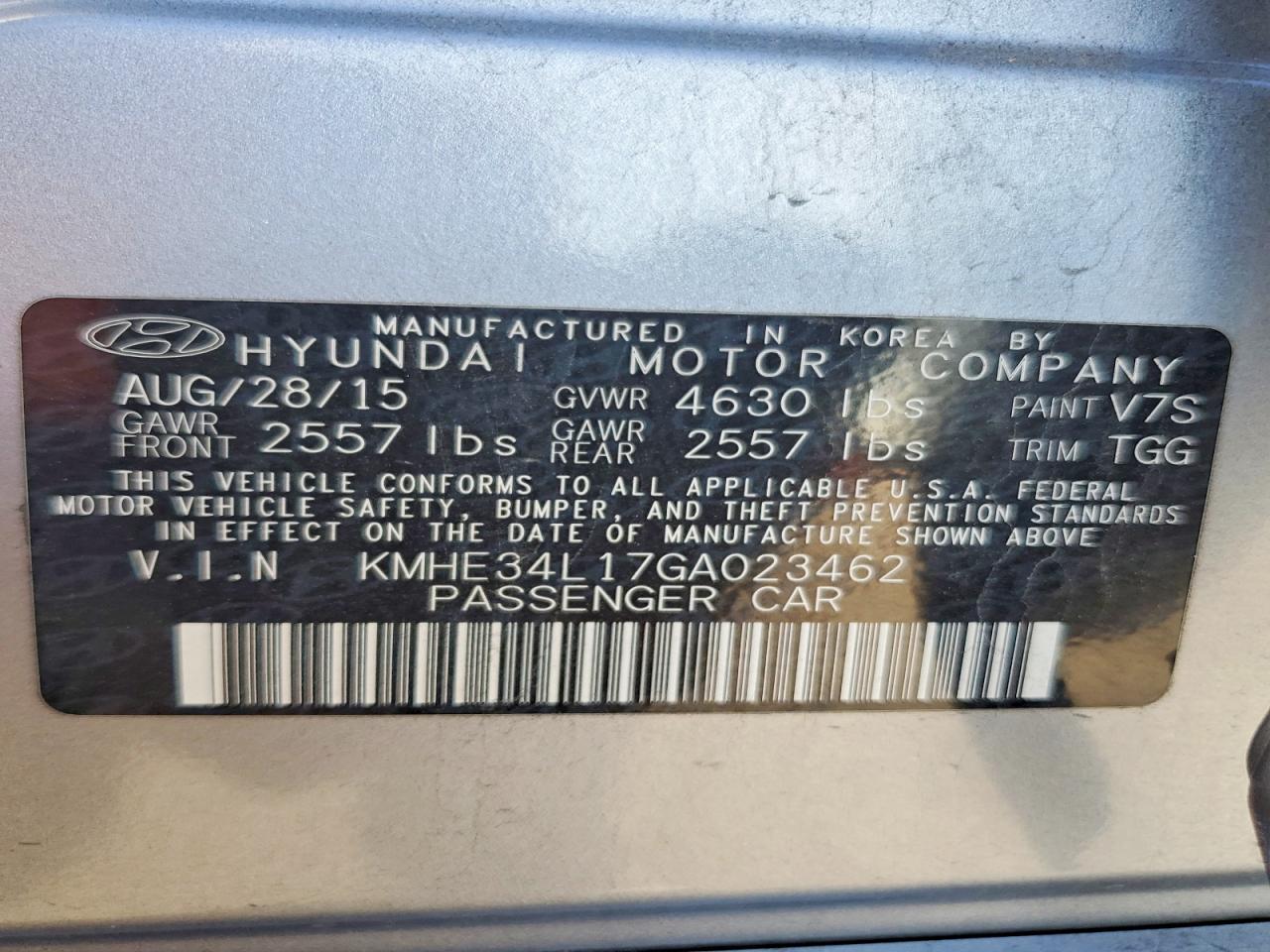 2016 HYUNDAI SONATA HYBRID photo 37