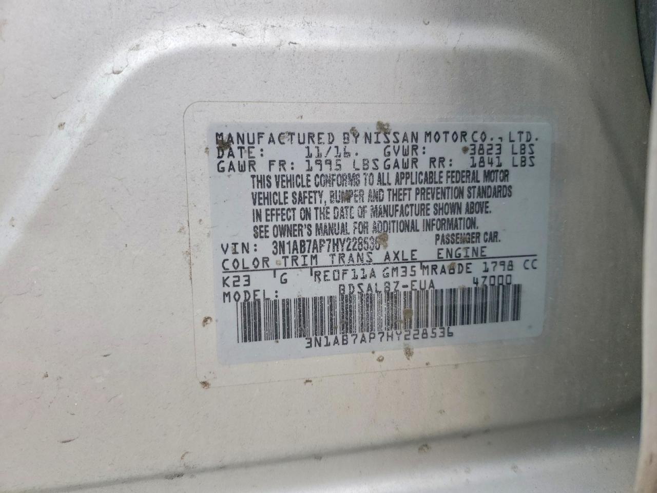 2017 NISSAN SENTRA S photo 12