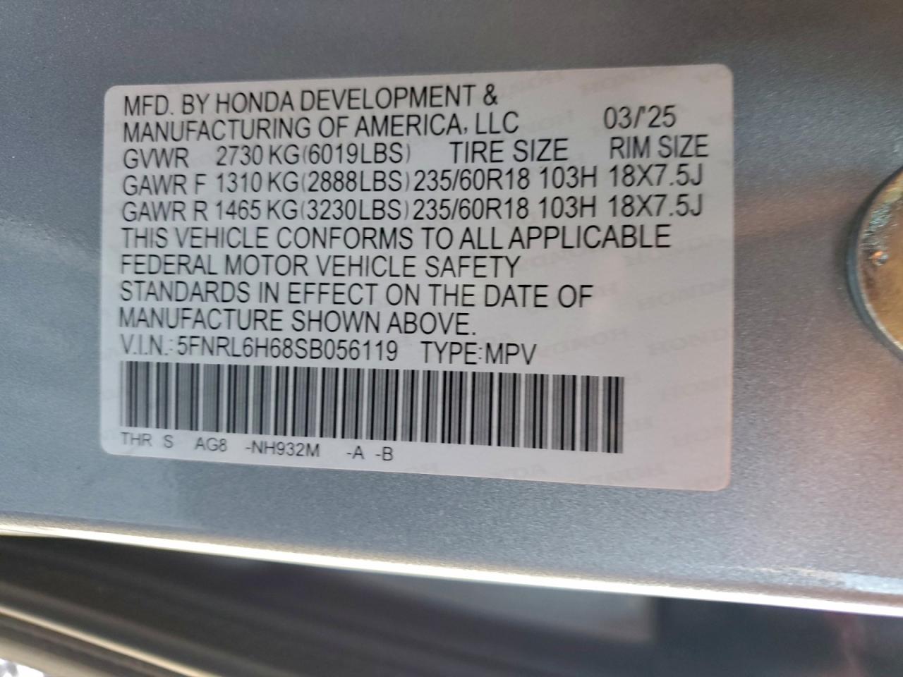 2025 HONDA ODYSSEY EXL photo 13