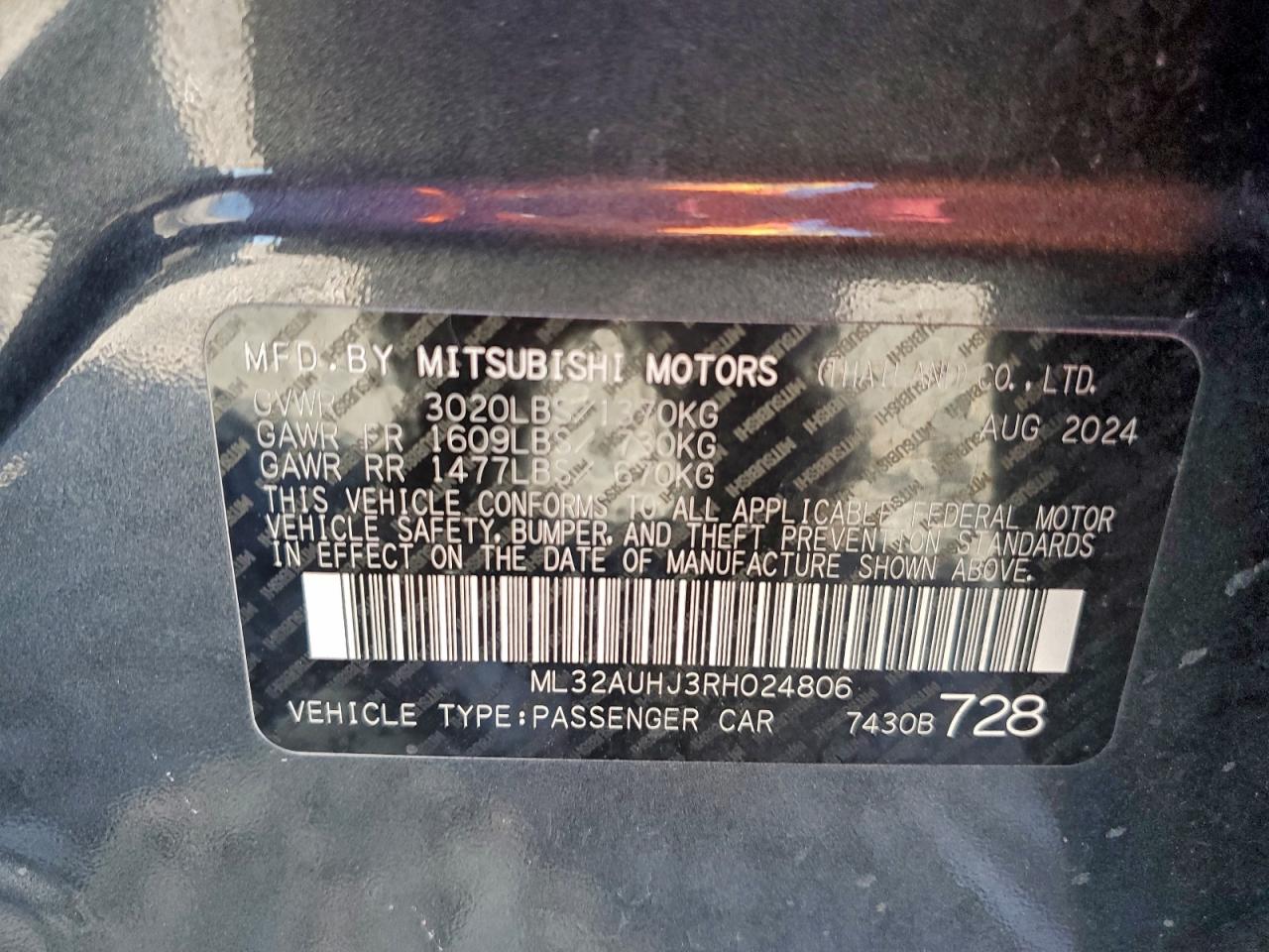 2024 MITSUBISHI MIRAGE ES photo 12