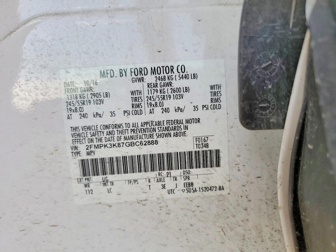 2016 FORD EDGE TITANIUM photo 13