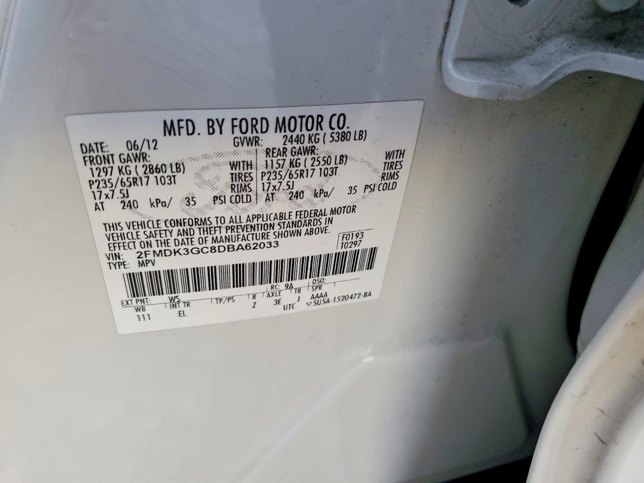 2013 FORD EDGE SE photo 12