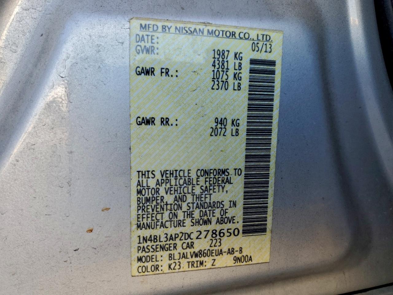 2013 NISSAN ALTIMA 3.5S photo 13