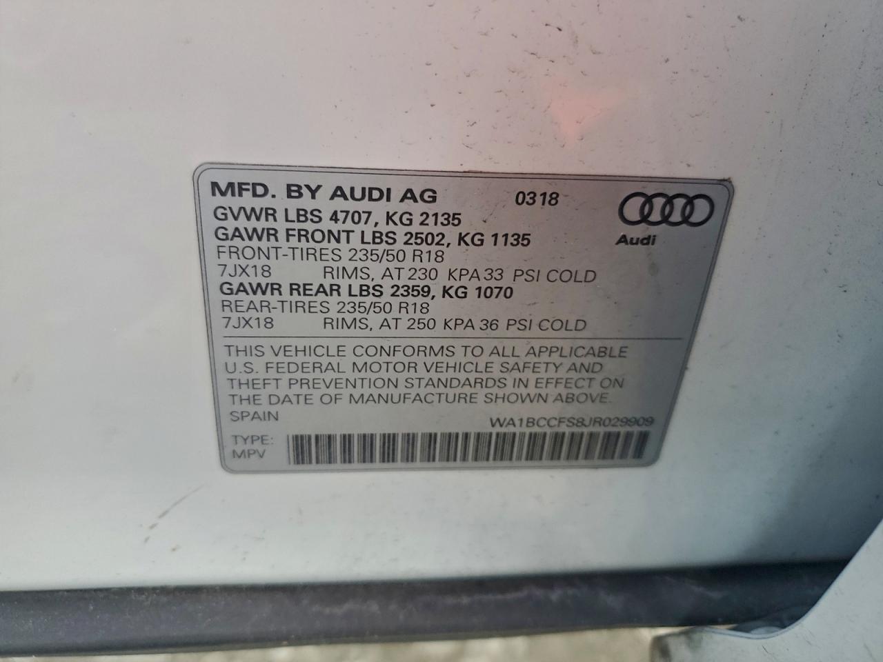 2018 AUDI Q3 PREMIUM photo 14