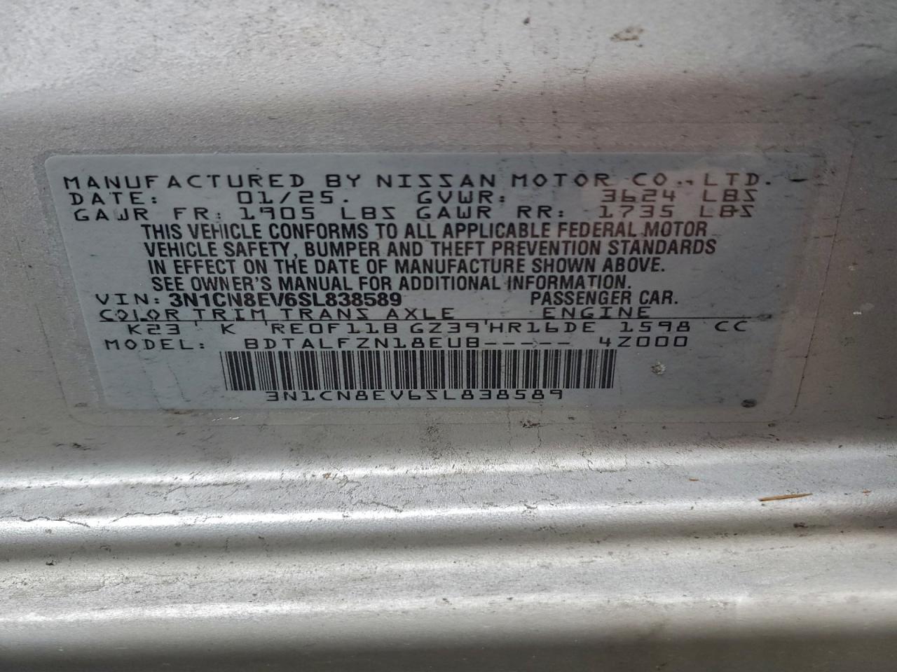 2025 NISSAN VERSA SV photo 12
