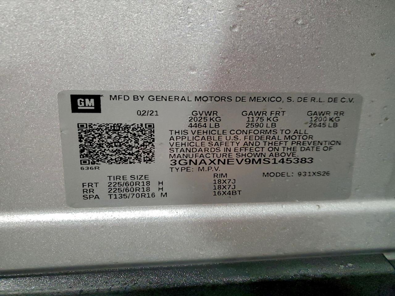 2021 CHEVROLET EQUINOX PREMIER photo 14