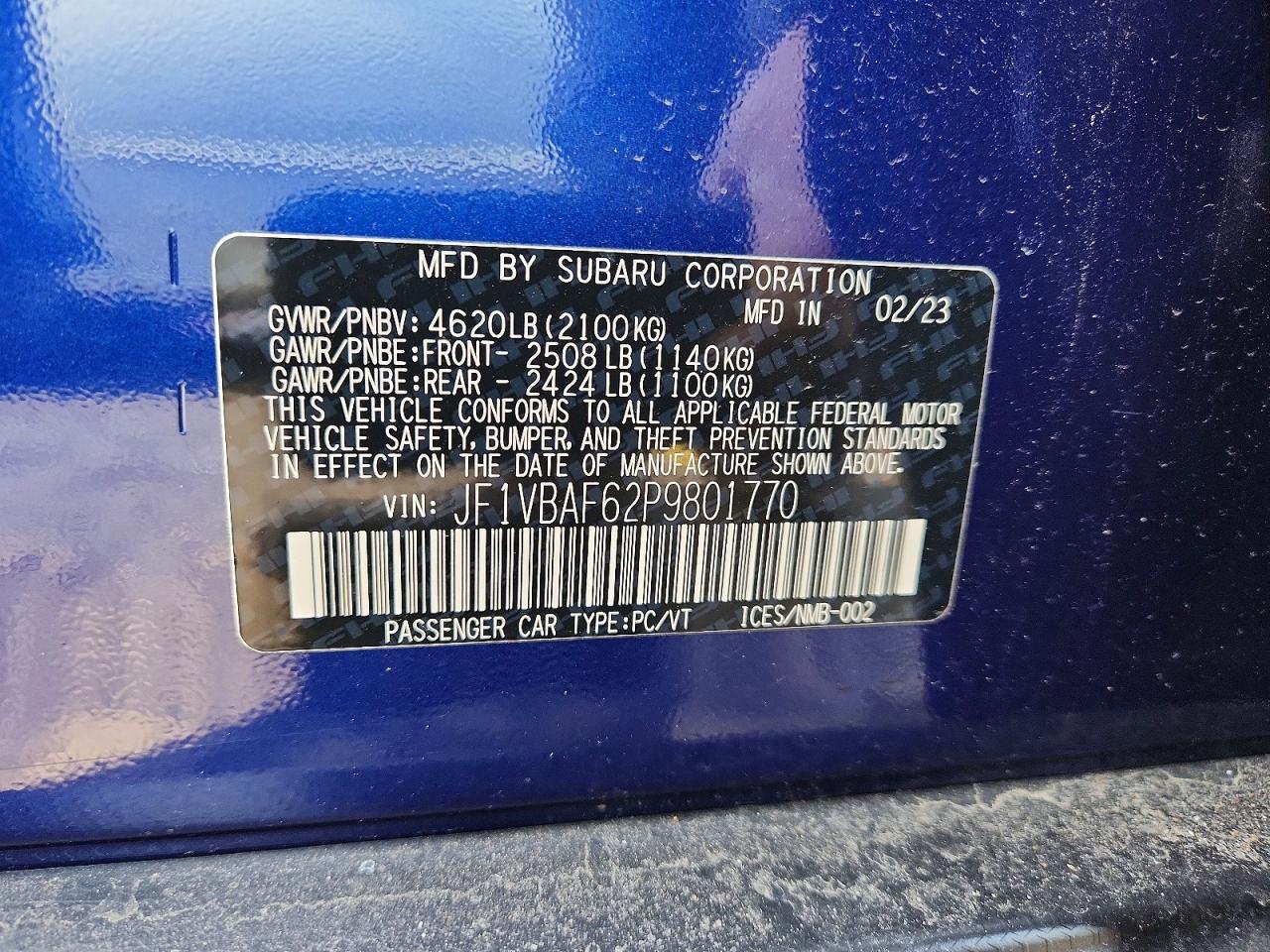 2023 SUBARU WRX PREMIUM photo 12