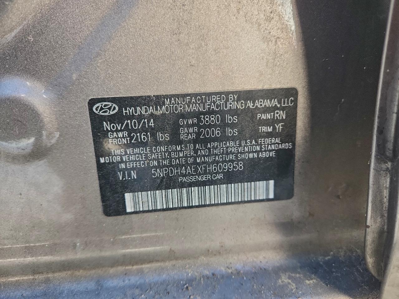 2015 HYUNDAI ELANTRA SE photo 13