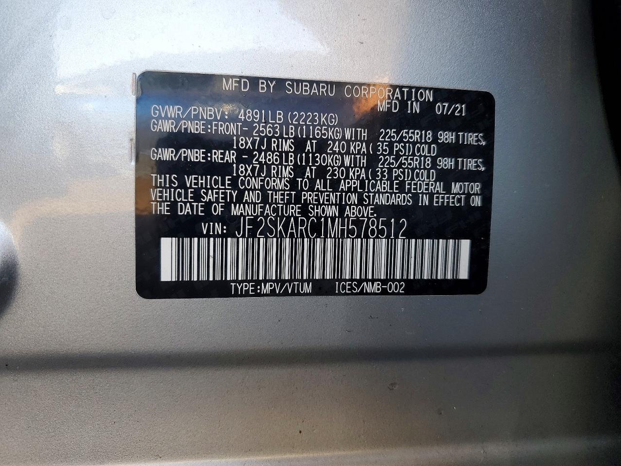 2021 SUBARU FORESTER SPORT photo 12
