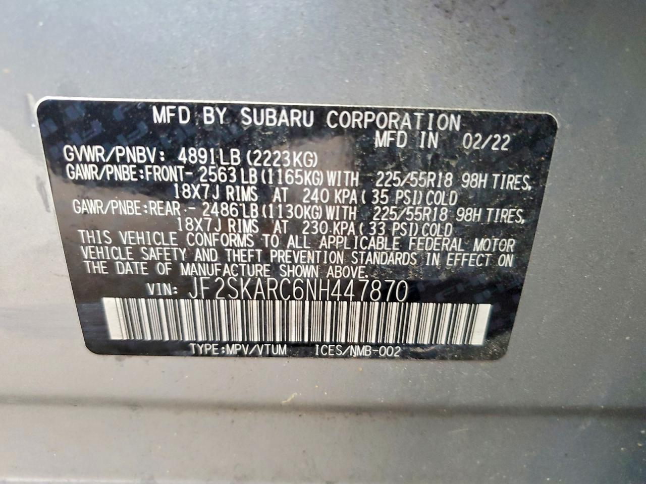 2022 SUBARU FORESTER TOURING photo 12