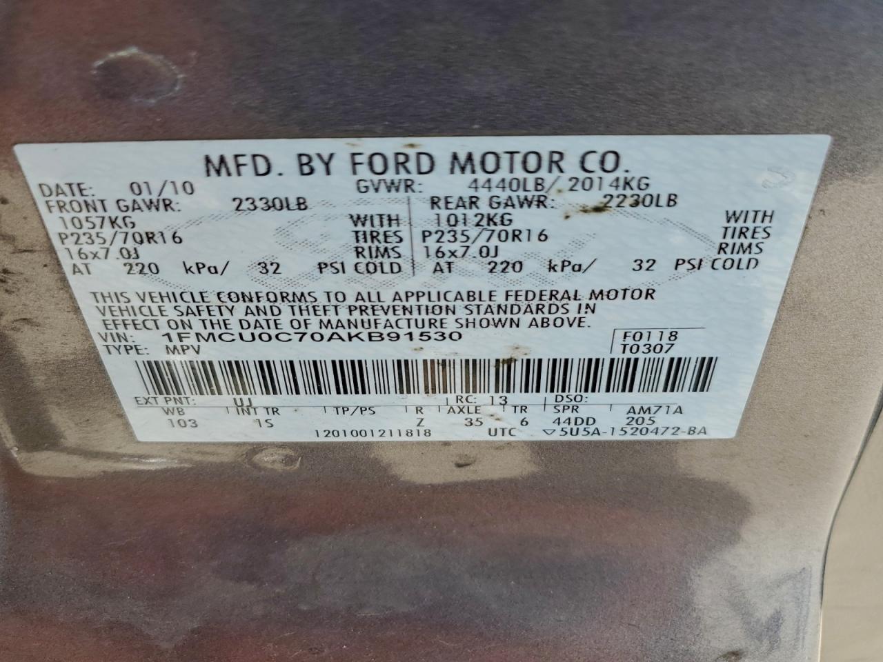 2010 FORD ESCAPE XLS photo 23