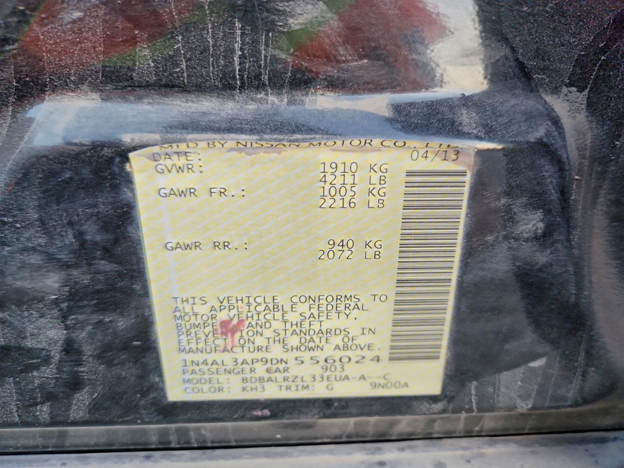 2013 NISSAN ALTIMA 2.5 photo 12