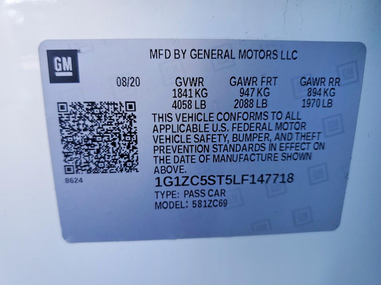 2020 CHEVROLET MALIBU LS photo 13