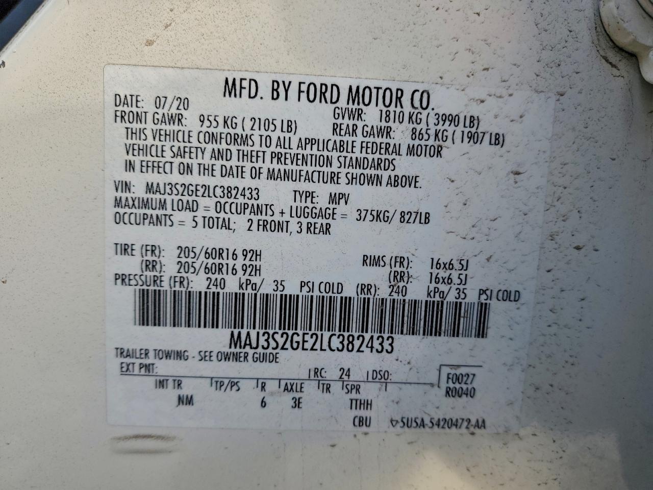 2020 FORD ECOSPORT SE photo 14